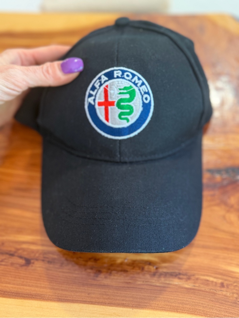 Black Baseball Cap with Embroidered Logo